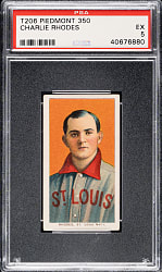 1909-1911 T206 White Border Charlie Rhodes PSA EX 5