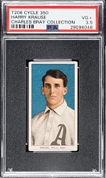 1909-1911 T206 White Border Harry Krause Portrait PSA VG+ 3.5 - Cycle 350 Back (Charles Bray Collection)