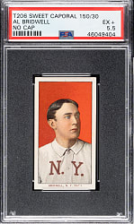 1909-1911 T206 White Border Al Bridwell Portrait No Cap PSA EX+ 5.5