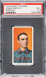 1909-1911 T206 White Border Clark Griffith Portrait PSA EX+ 5.5