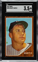 1962 Topps #200 Mickey Mantle SGC VG+ 3.5