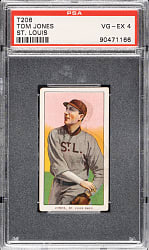 1909-1911 T206 White Border Tom Jones PSA VG-EX 4 - Interesting Printing Anomaly - Ghost Image on Front