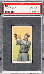 1909-1911 T206 White Border Harry Bay Southern Leaguer PSA VG-EX 4 - Old Mill Back