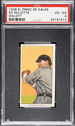 1909-1911 T206 White Border Ed Willetts PSA VG-EX 4 - El Principe De Gales Back