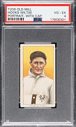 1909-1911 T206 White Border Hooks Wiltse Portrait, with Cap PSA VG-EX 4 - Old Mill Back