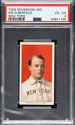 1909-1911 T206 White Border Kid Elberfeld Portrait New York PSA VG-EX 4 - Sovereign 350 Back