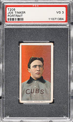 1909-1911 T206 White Border Joe Tinker Portrait PSA VG 3