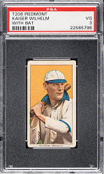 1909-1911 T206 White Border Kaiser Wilhelm with Bat PSA VG 3