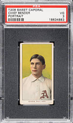 1909-1911 T206 White Border Chief Bender Portrait PSA VG 3