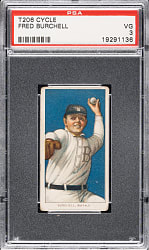 1909-1911 T206 White Border Fred Burchell PSA VG 3 - Cycle 350 Back