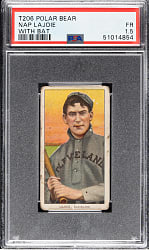 1909-1911 T206 White Border Nap Lajoie with Bat PSA FAIR 1.5 - Polar Bear Back