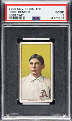 1909-1911 T206 White Border Chief Bender Portrait PSA GOOD 2 - Sovereign 150 Back