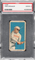 1909-1911 T206 White Border Tris Speaker Rookie PSA GOOD 2 - Polar Bear Back