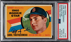 Signed 1960 Topps #148 Carl Yastrzemski Rookie PSA GOOD+ 2.5 with GEM MINT 10 Signature