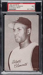 1962 Statistic Back Exhibits Roberto Clemente PSA NM 7