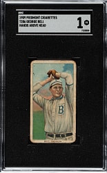 1909-1911 T206 White Border George Bell Hands Above Head SGC POOR 1 - Parts of Two Backs Showing!