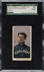 1909-1911 T206 White Border Patsy Dougherty Portrait SGC POOR 10 - Parts of Two Backs Showing!