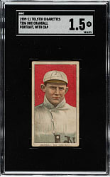 1909-1911 T206 White Border Doc Crandall Portrait with Cap SGC FAIR 1.5 - Tolstoi Back
