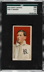 1909-1911 T206 White Border Cy Barger SGC FAIR 1.5 - Interesting Printing Anomaly - Ghost Image on Front