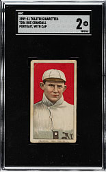 1909-1911 T206 White Border Doc Crandall Portrait with Cap SGC GOOD 2 - Tolstoi Back