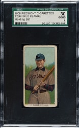 1909-1911 T206 White Border Fred Clarke Holding Bat SGC GOOD 30