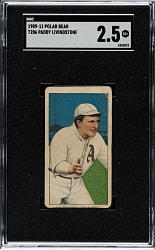 1909-1911 T206 White Border Paddy Livingstone SGC GOOD+ 2.5 - Polar Bear Back