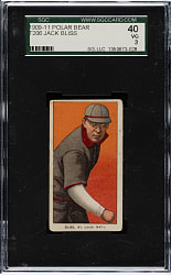 1909-1911 T206 White Border Jack Bliss SGC VG 40 - Polar Bear Back