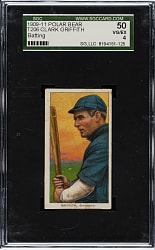 1909-1911 T206 White Border Clark Griffith Batting SGC VG/EX 50 - Polar Bear Back