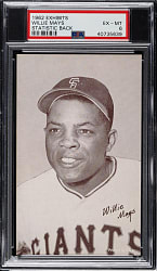 1962 Statistic Back Exhibits Willie Mays PSA EX-MT 6