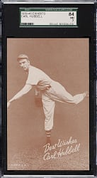 1939-1946 W462 Salutation Exhibits Carl Hubbell SGC NM 84