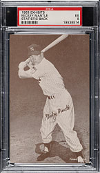 1963 Statistic Back Exhibits Mickey Mantle PSA EX 5