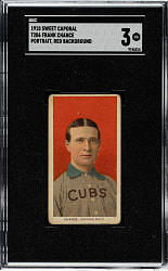1909-1911 T206 White Border Frank Chance Portrait Red Background SGC VG 3