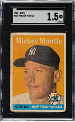 1958 Topps #150 Mickey Mantle SGC FAIR 1.5