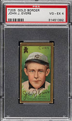 1911 T205 Gold Border Johnny Evers PSA VG-EX 4 - Polar Bear Back