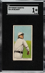 1909-1911 T206 White Border Jim Delehanty SGC POOR 1