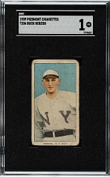 1909-1911 T206 White Border Buck Herzog New York SGC POOR 1