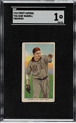 1909-1911 T206 White Border Rube Waddell Throwing SGC POOR 1