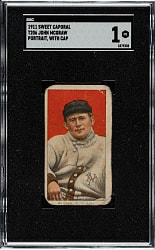 1909-1911 T206 White Border John McGraw Portrait with Cap SGC POOR 1