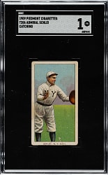 1909-1911 T206 White Border Admiral Schlei Catching SGC POOR 1
