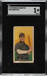 1909-1911 T206 White Border Elmer Flick SGC POOR 1 - Sovereign 350 Back