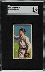 1909-1911 T206 White Border Heinie Smith SGC POOR 1 - Polar Bear Back