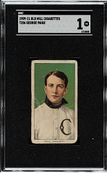 1909-1911 T206 White Border George Paige Southern Leaguer SGC POOR 1 - Old Mill Back