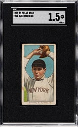 1909-1911 T206 White Border Rube Manning Pitching SGC FAIR 1.5 - Polar Bear Back