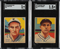 1934-1936 R327 Diamond Stars Ethan Allen and Harvey Hendrick SGC-Graded Pair
