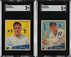 1934 R320 Goudey #42 John Allen #49 Sam Leslie SGC-Graded Pair