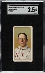 1909-1911 T206 White Border Red Ames Portrait SGC GOOD+ 2.5