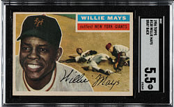 1956 Topps #130 Willie Mays Gray Back SGC EX+ 5.5