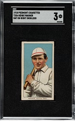 1909-1911 T206 White Border Heinie Wagner Bat on Right Shoulder SGC VG 3