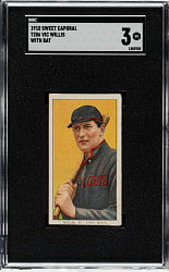 1909-1911 T206 White Border Vic Willis with Bat SGC VG 3