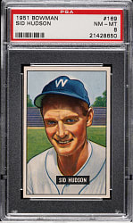 1951 Bowman #169 Sid Hudson PSA NM-MT 8
